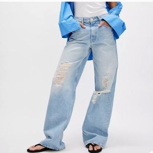 NWT Mother The Spinner Zip Sneak Jeans In Pedal Faster